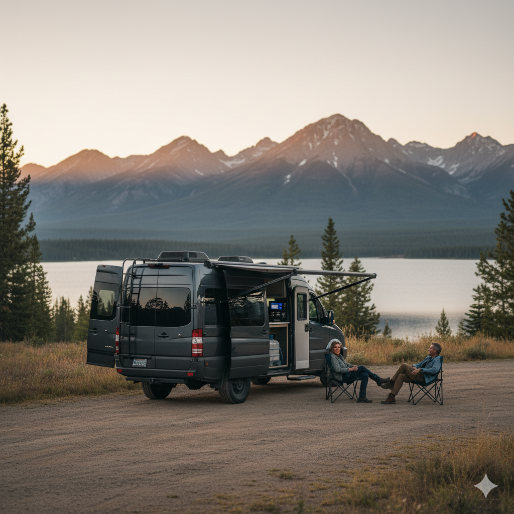 Pleasure-Way Rekon 4x4 parked at a scenic, accessible boondocking spot