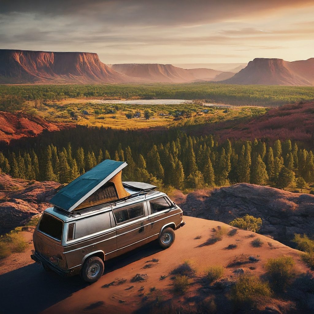Camper Van overlooking Canyon