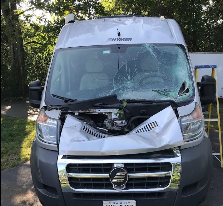 Hymer-Front-End-Damaged