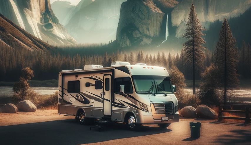 RV parked in a secluded spot
