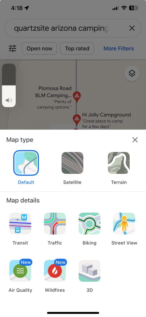 Google Map Quartzite Az