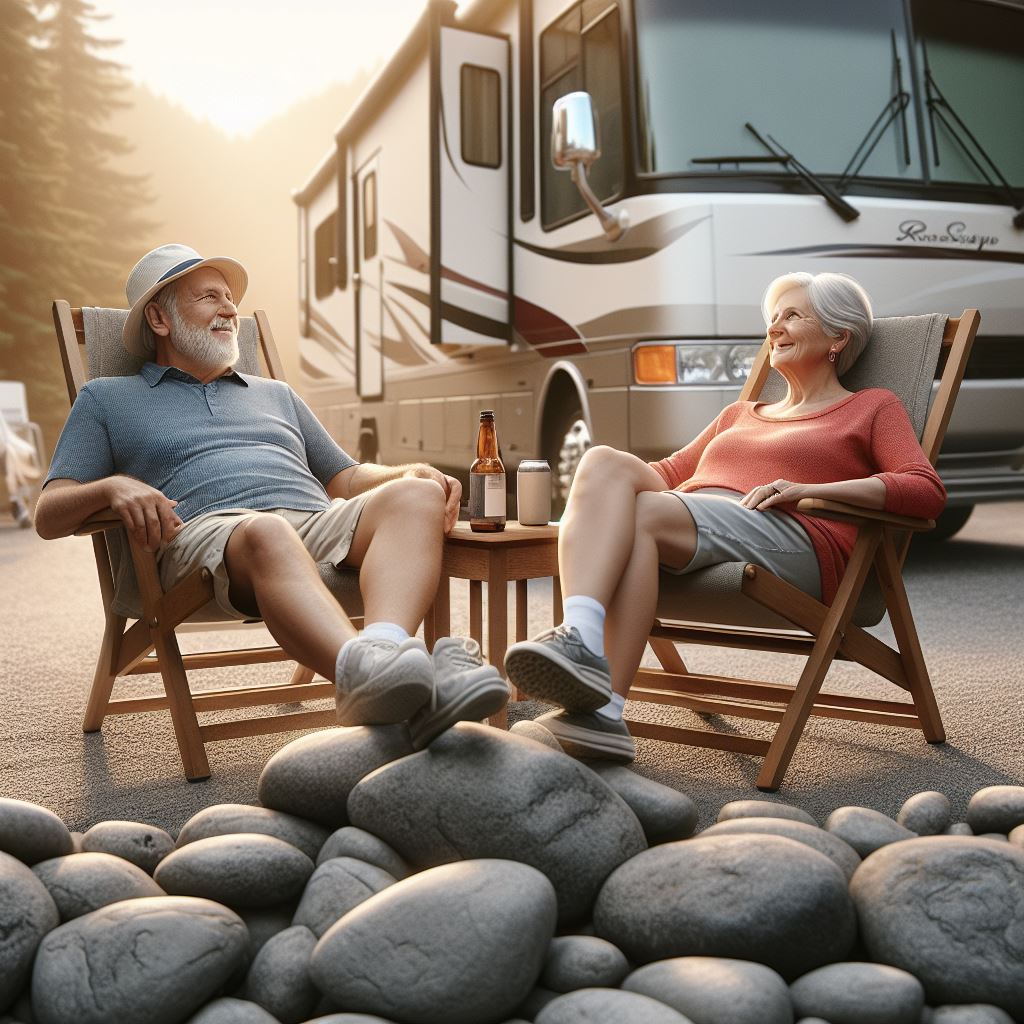 Senior Couple Relaxing by RV