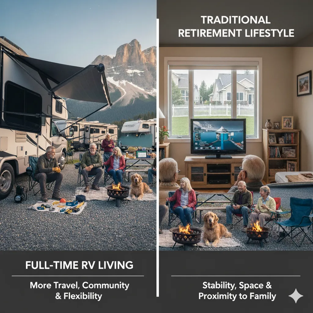 Comparison of full-time RV living versus traditional retirement lifestyle