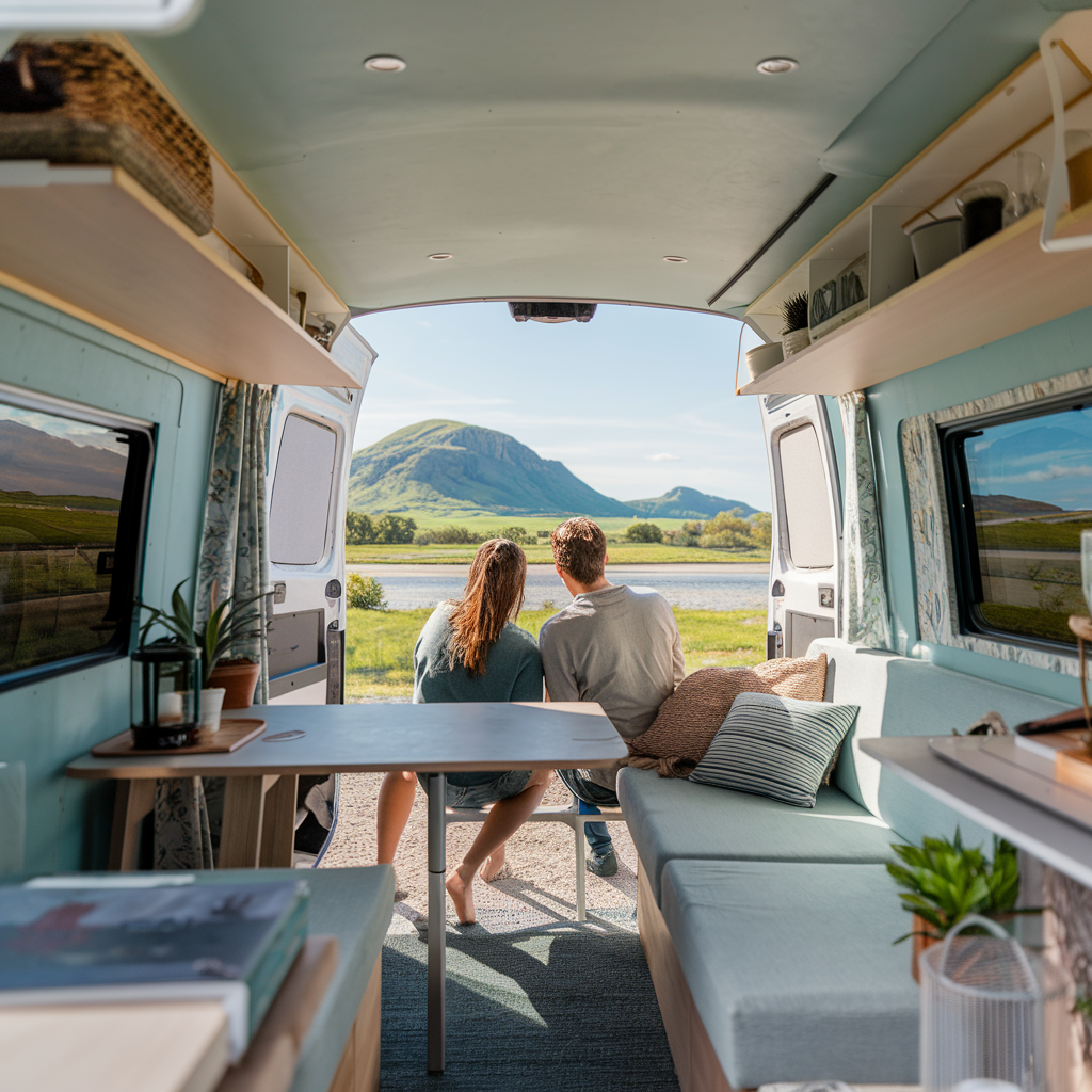 View of Mountains from camper Van