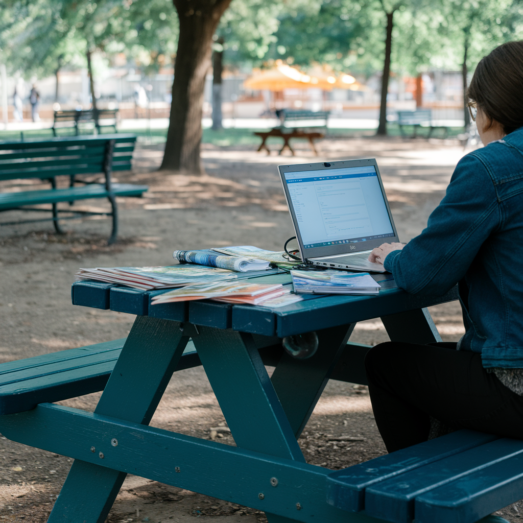 picnic table laptop research