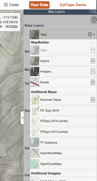 Caltopo layer stack screenshot