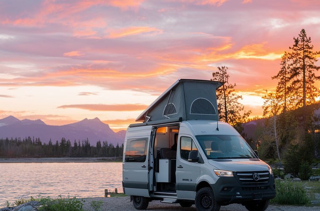 Class B RV by Lake