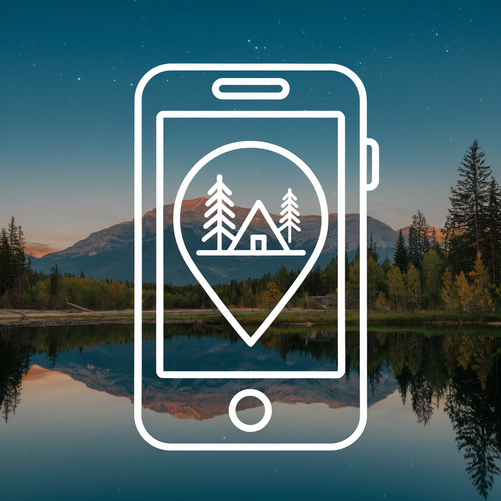 smartphone with campsite pin