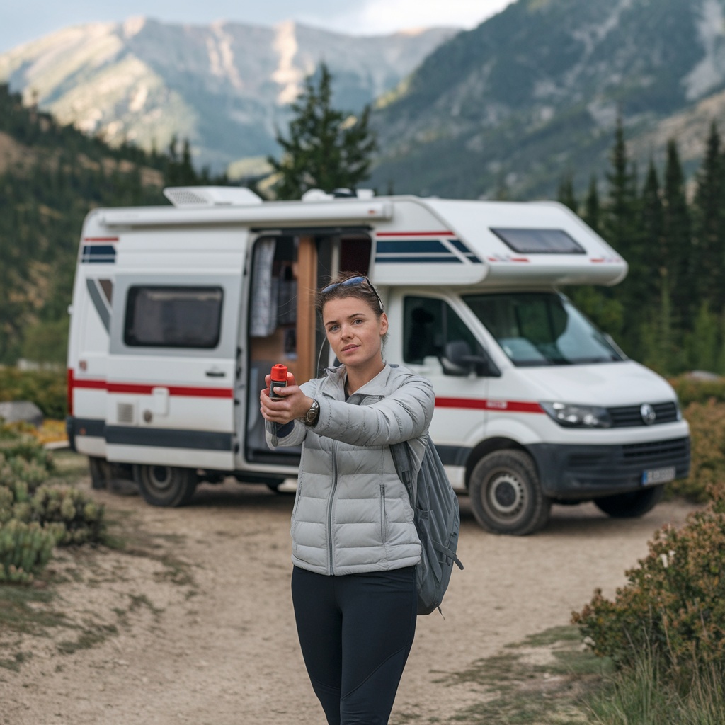 woman with bear spray