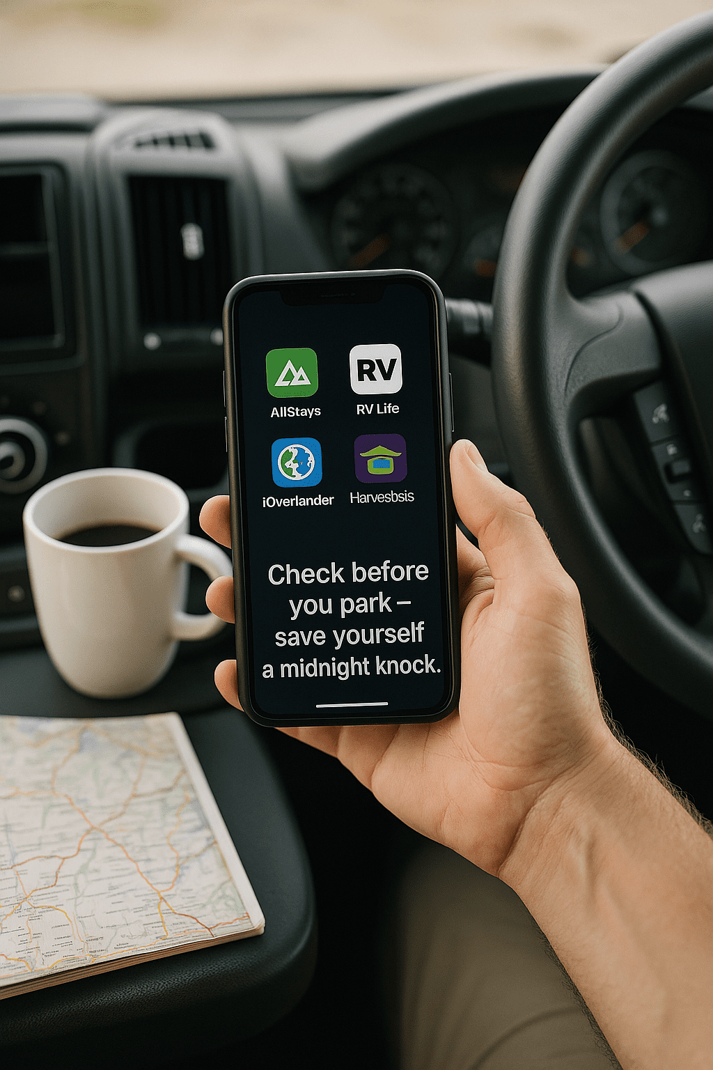 RV Parking Apps on phone