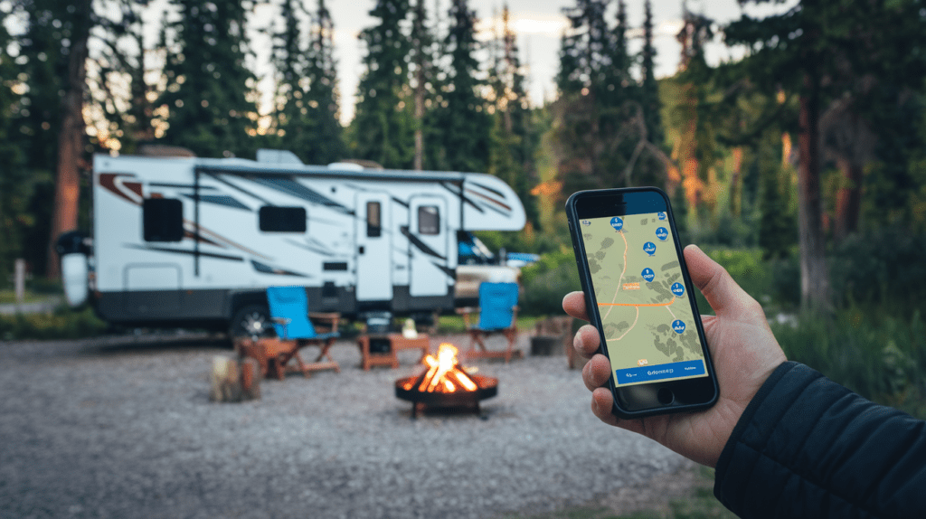 Viewing Camping app on cell phone