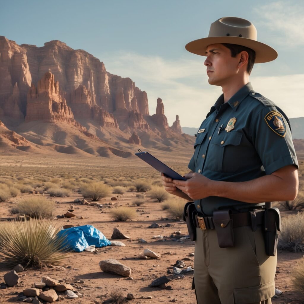 Ranger at Trashed BLM Site