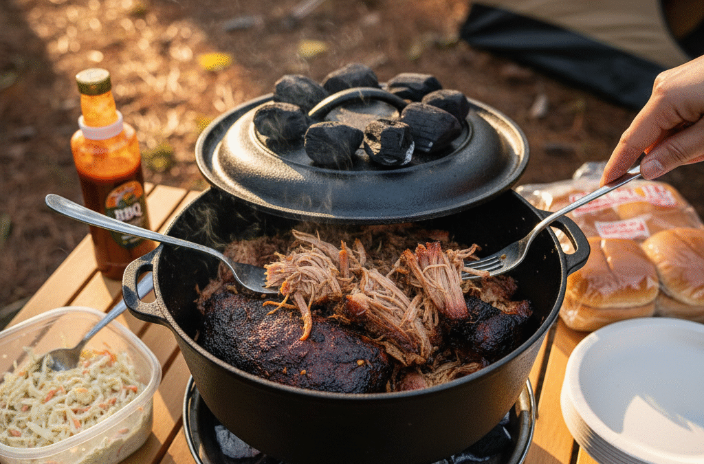 Dutch oven on hot coals