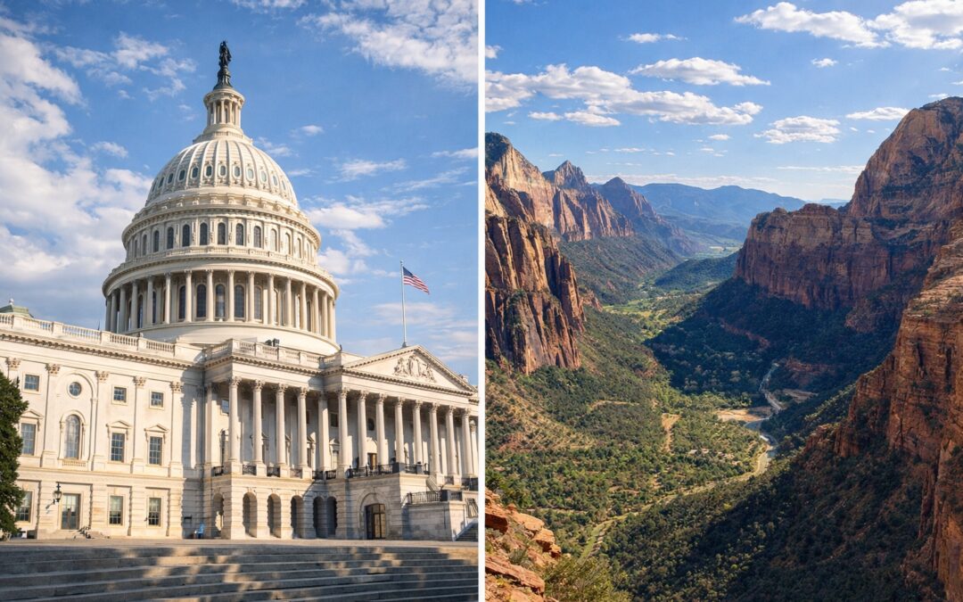 U.S. Capitol and national park landscape representing Senate debate over Section 130 protections