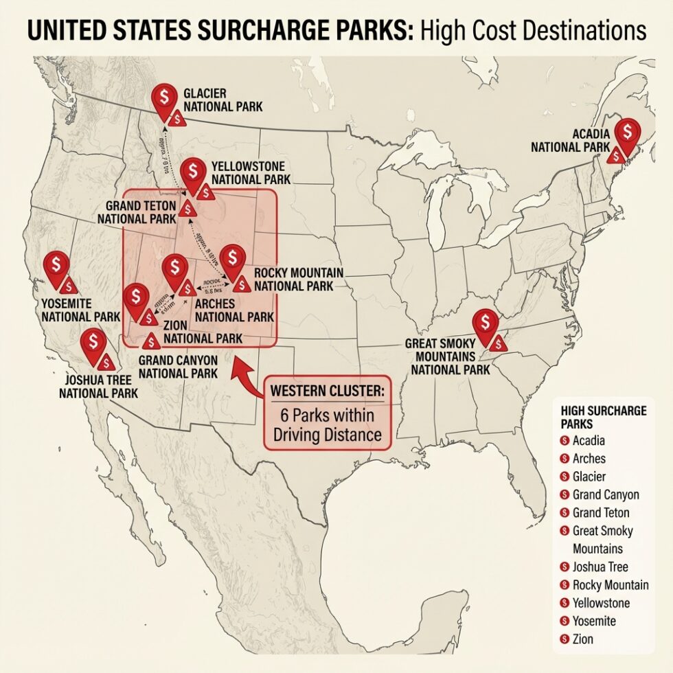 2026 National Park Fees: $250 Nonresident Pass & $100 Surcharges