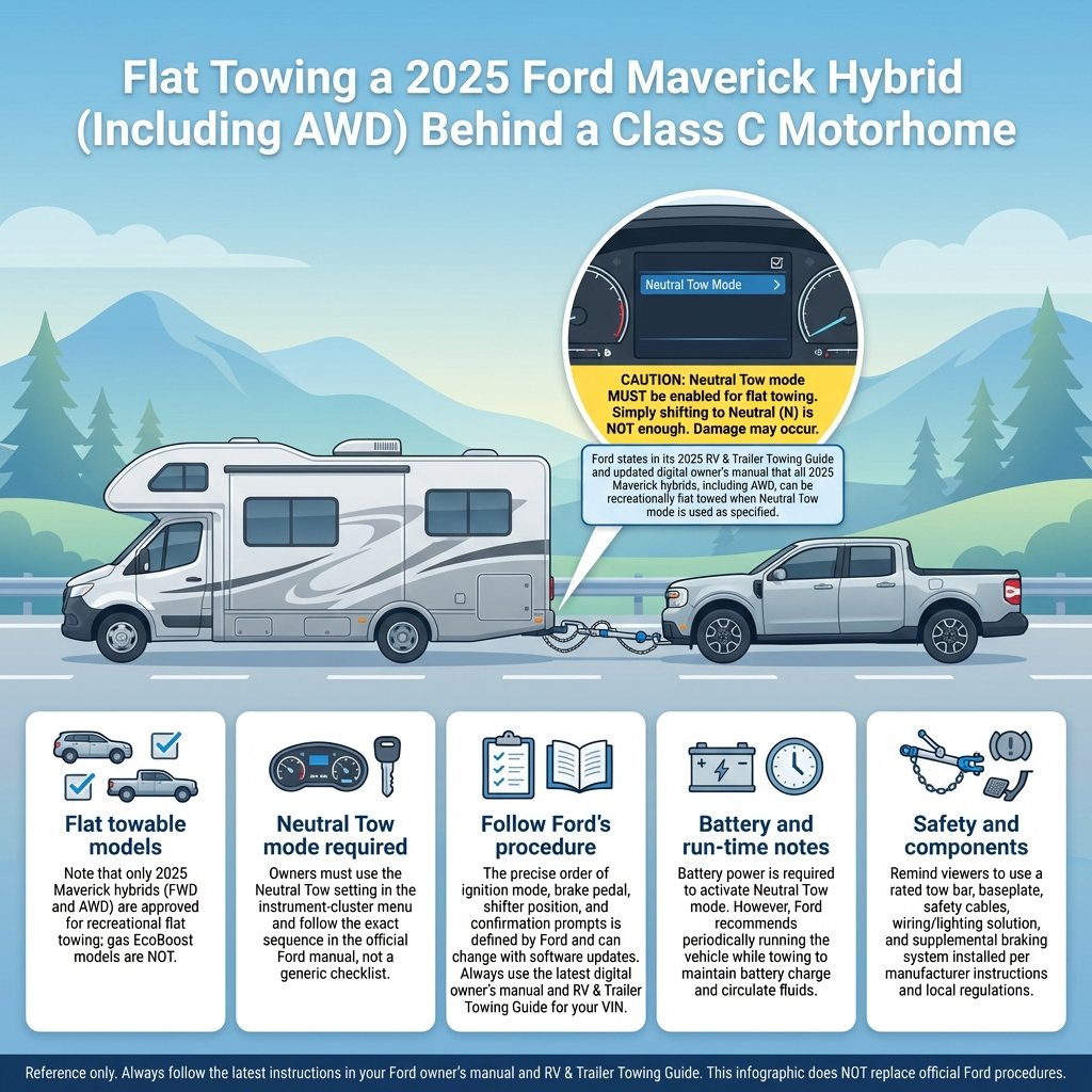 Flat Towing a 2025 Ford Maverick Hybrid