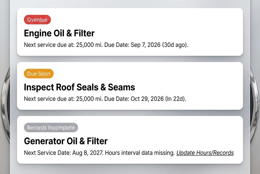 RV Maintenance Tracker